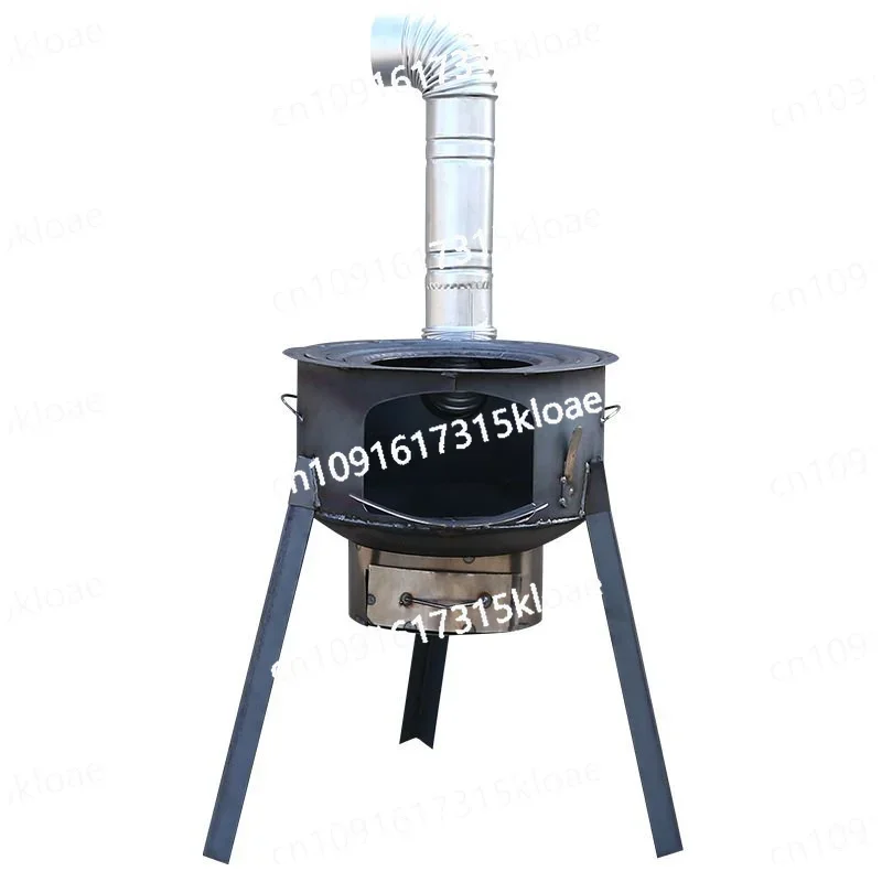 Firewood stove, domestic rural wood-burning pot stove, camping iron stove for heating