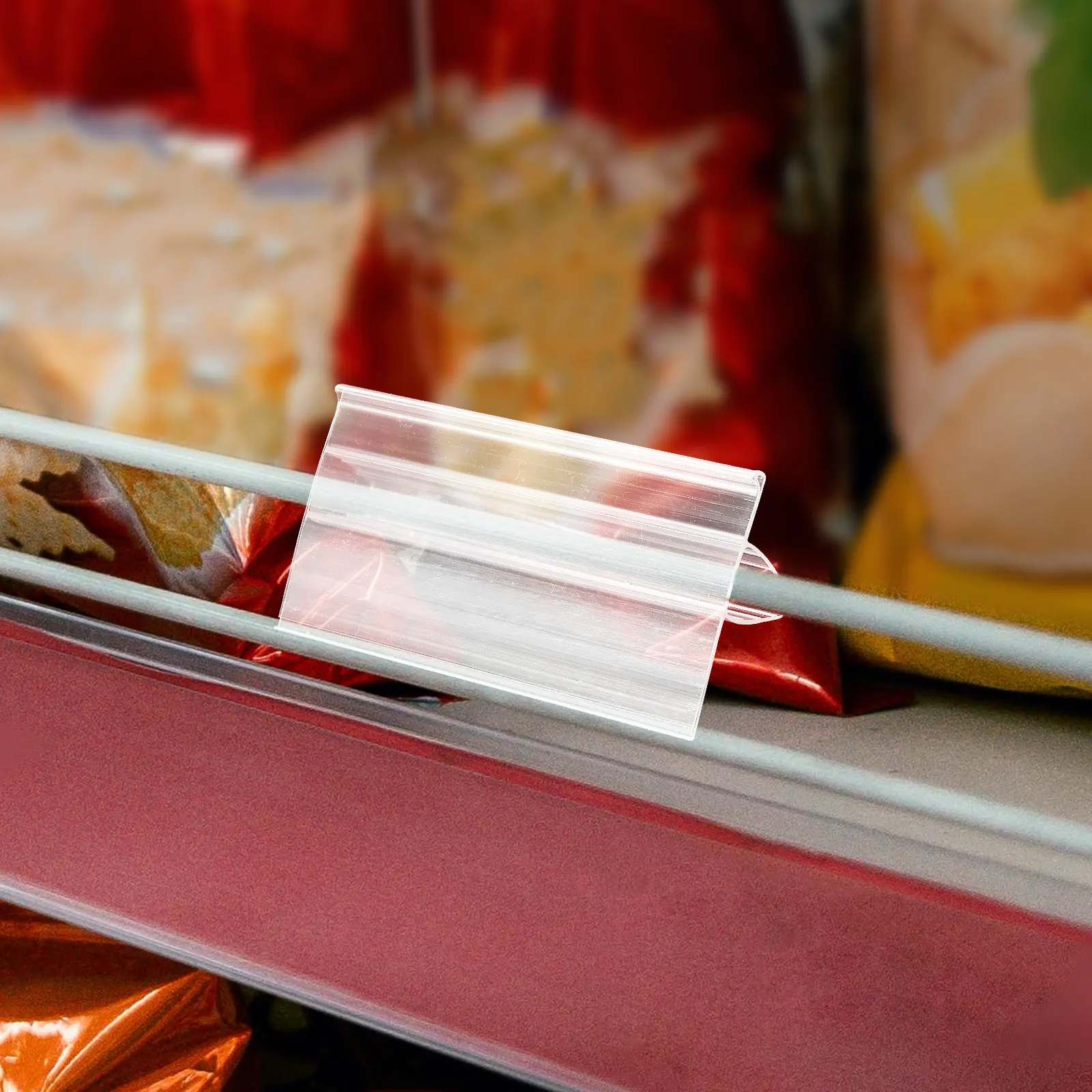 

50 шт. прозрачных держателей для этикеток, пластиковые зажимы для полок, аксессуары для проволочных стеллажей, для организации демонстрации товаров в розничной торговле