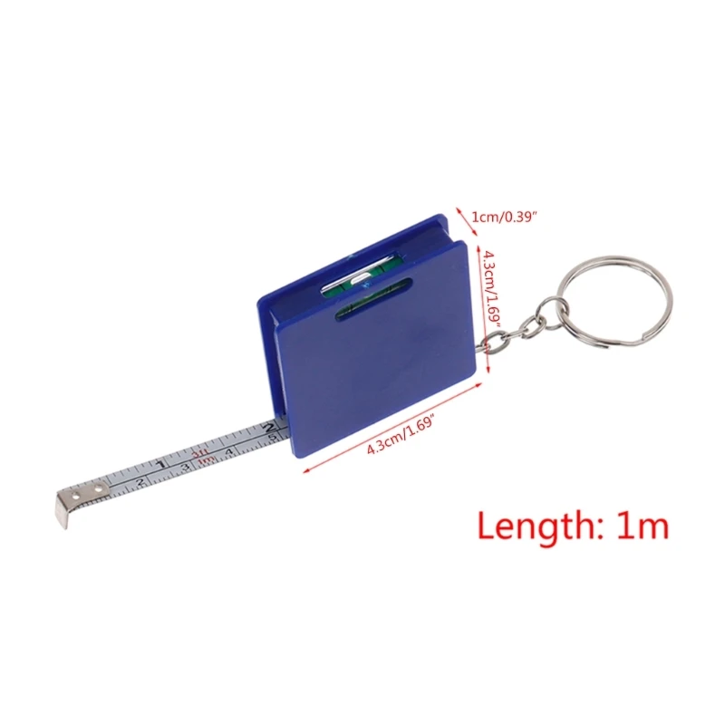小さなキーホルダー メジャー スクエアシェイプ & バブルレベル スチール ルール 100cm ドロップシップ