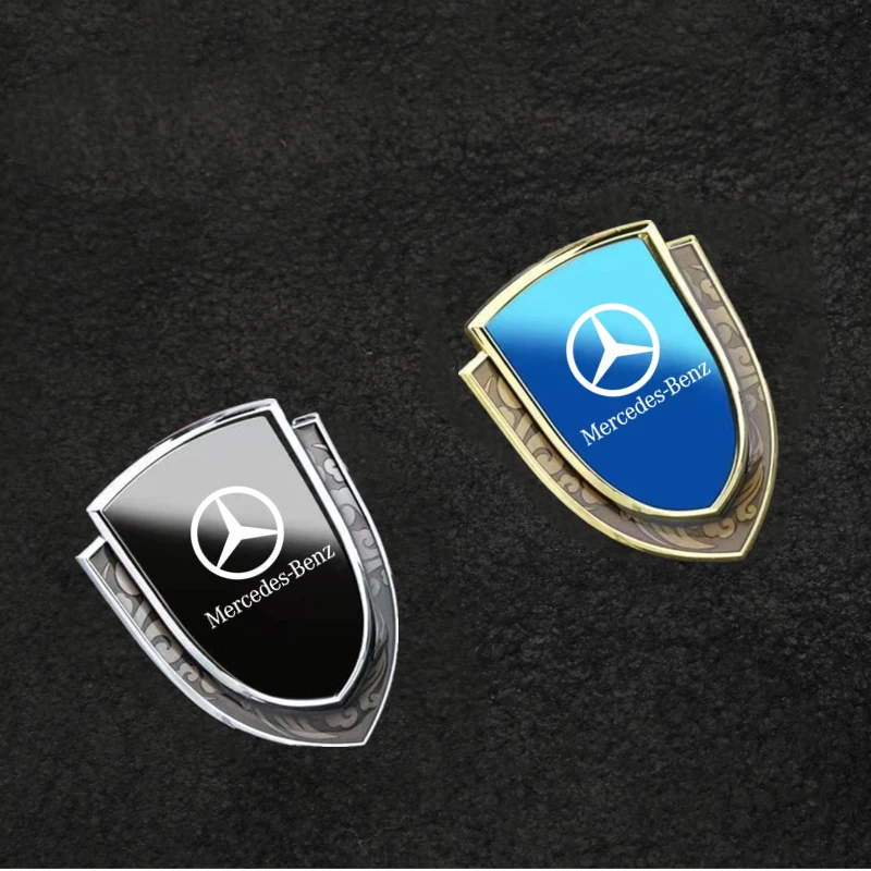 3D Metal Car Side Fender Sticker Shield Badge Emblem Logo For Mercedes Benz W211 W203 W204 W210 W124 AMG Benz Car Accessories view 3