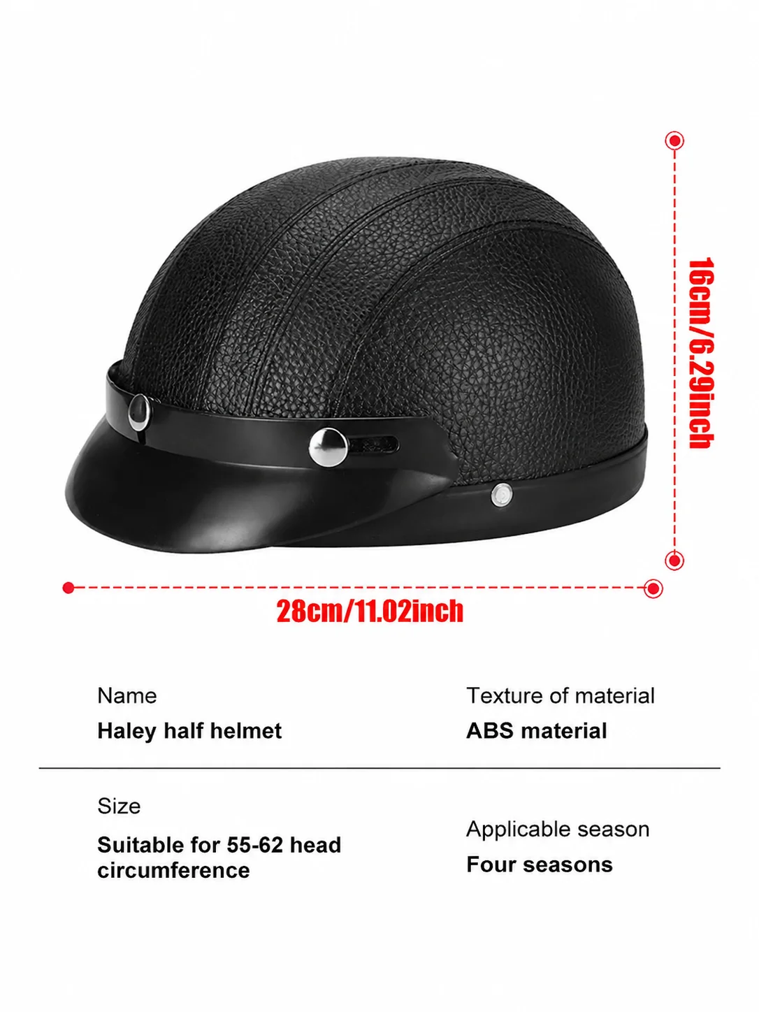 Vintage for Harley Leather Helmet for Men Women Winter Warm Universal Lightweight Half Helmet Electric Bicycles Great Gift Set view 4