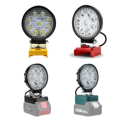 For Dewalt/Makita/Bosch/Milwaukee 18V Li-ion Battery LED Work Light Flashlight Portable Emergency Flood Lamp Flexible Camping