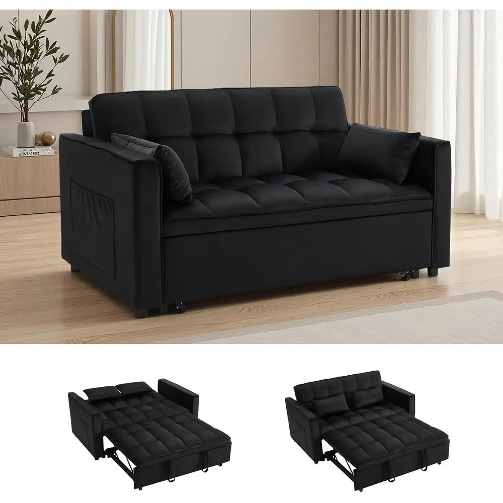 Convertible Sleeper Sofa with Adjustable Backrest, Comfortable Pull-Out Couch for Living Room or Bedroom, Ideal for Small Spaces
