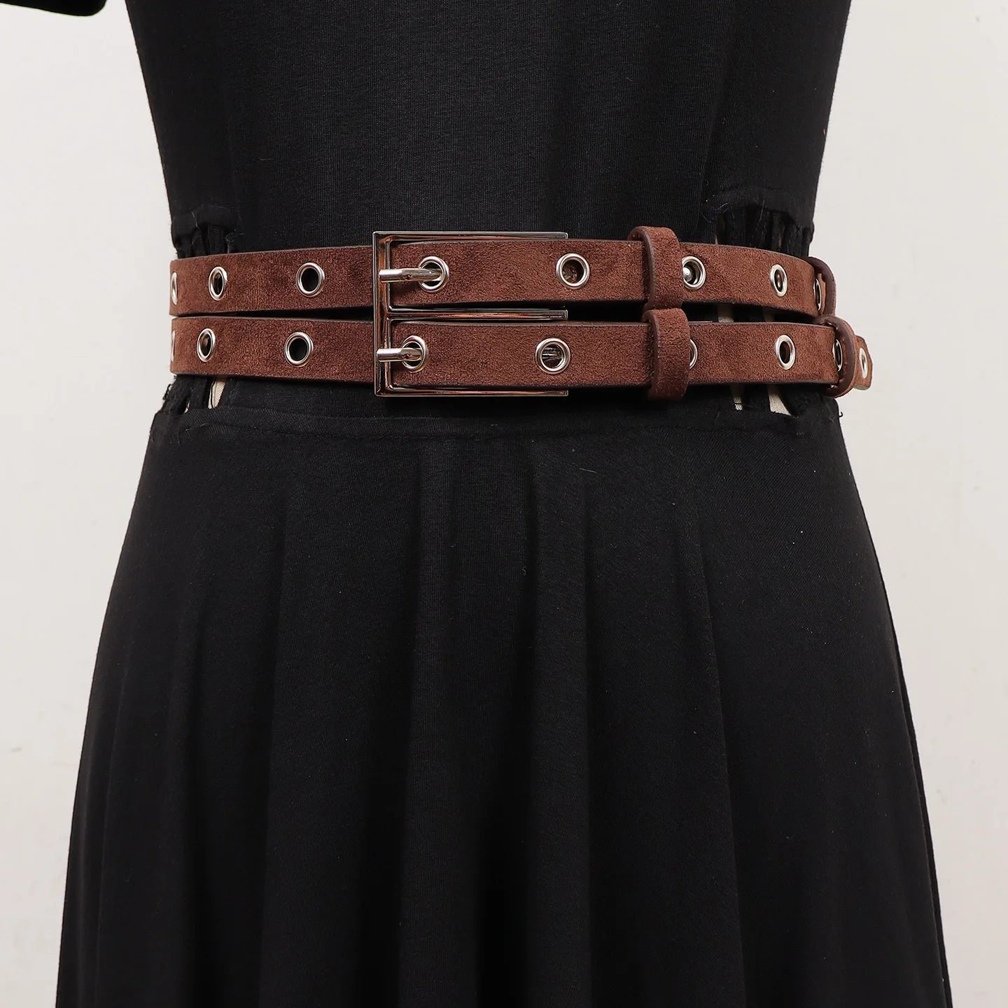 Women's Same-Style Split Double-Breasted Double-Layer Belt Niche-Designed Street-Style Fashion Accessory