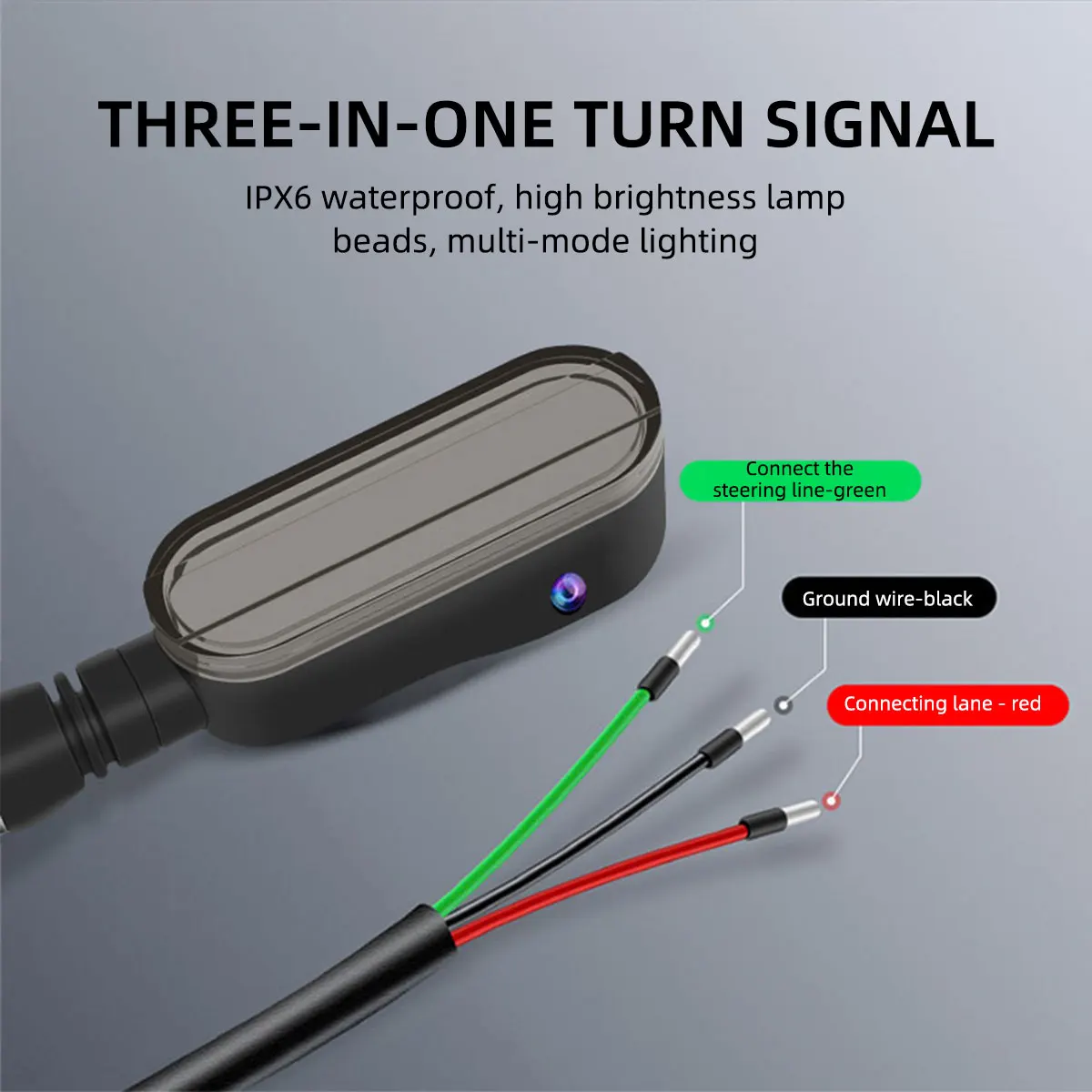 2PCS Motorcycle Turn Signal Lamp Color Projection Light Sequential Flowing Flash Indicator Universal High Bright Warning Light image 5