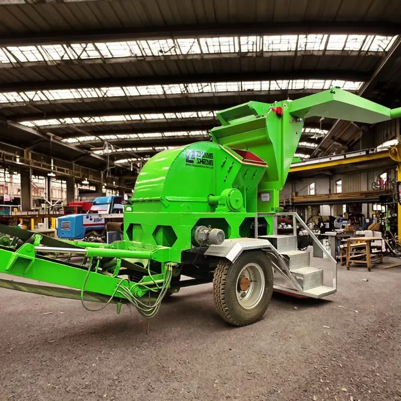 New Mobile Wood Chipper and Crusher Machine with Engine Bearing and Gearbox Core Components