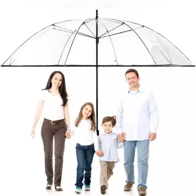 Ultra Large Umbrella Transparent Long Handle Reinforced Rain Umbrella Professional Windproof Strong Luxury Portable Umbrellas