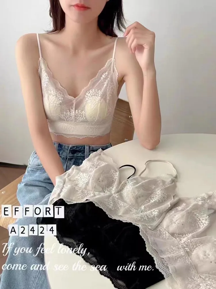 

Французский сексуальный комплект нижнего белья с открытой спиной, бюстгальтер без бретелек из прозрачной сетки с подкладкой пуш-ап, чашка с заячьими ушками для женщин, дышащий MOYISU