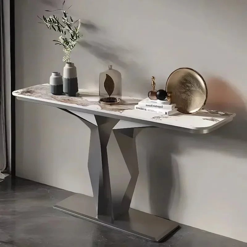 Modern Luxury High-End Stainless Steel Corner Table Cabinet Living Room Foyer Table Corridor Console Table Bar Cabinets