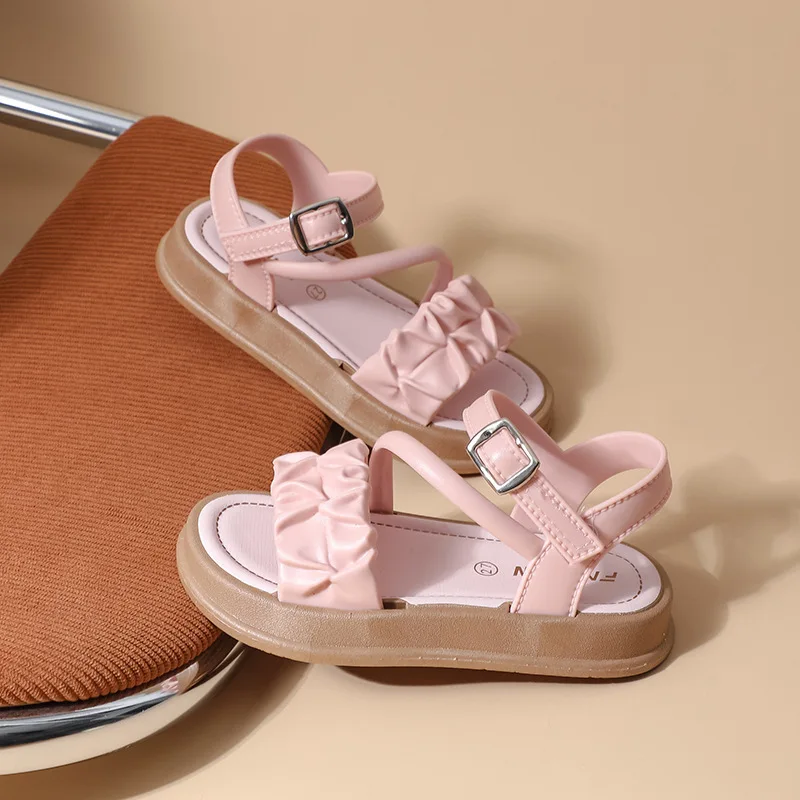 Summer Girl Soft-bottom Non-slip Princess Beach Shoes Kids Breathable Hollow-out Sandals Kids Open-toe Water Sandals Casual Shoe