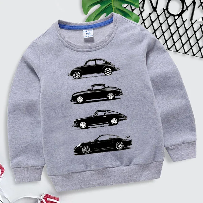 Hoodies 2023 Fashion Boys O-neck Sweatshirt Rally Group B Cars Print Tracksuit Fashion Car Fans Kids Clothes Girls Streetwear