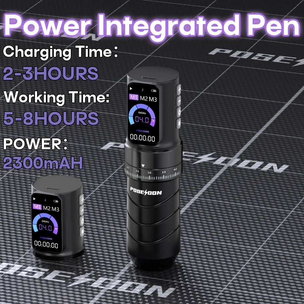 مجموعة أقلام الوشم الاحترافية من POSEIDON لمجموعة أدوات الوشم للمكياج الدائم، مجموعة أدوات الوشم اللاسلكية لإمداد الطاقة #3