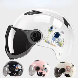 Boy Girl Kids Open Face Motorcycle Helmet Cascos Para Moto Motorbike Scooter Bike Childern Cycling Helmets with Cartoon Pattern
