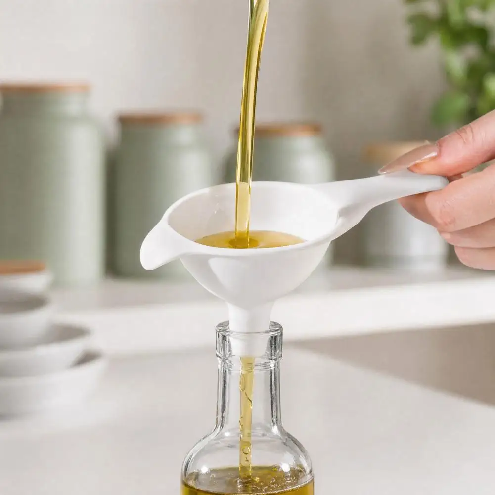 Oil Bottle Funnel Seasoning Bottle Funnel Plastic Oil Funnel with Handle Pouring Spout Wide Mouth Kitchen for Liquids for Easy