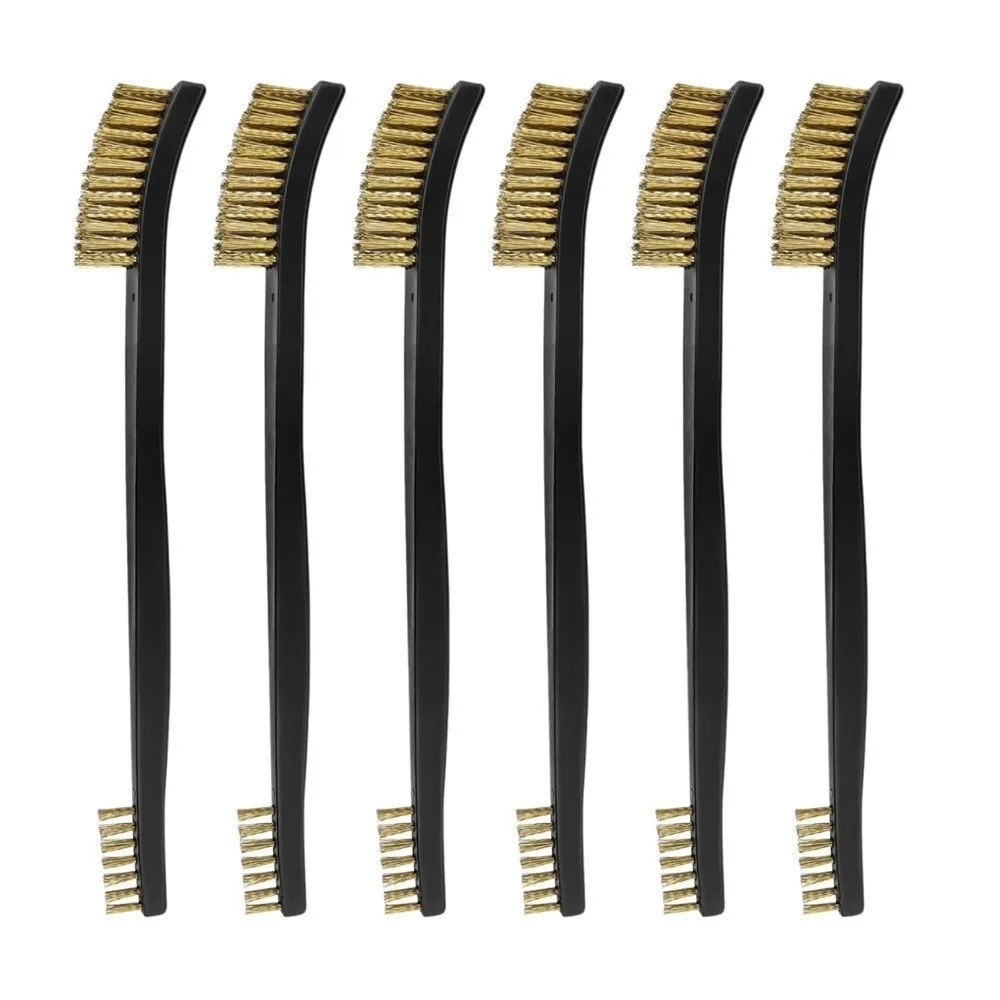 Double Head Wire Brush Set Metal Rust Light Scrubbing Nylon Wire Brushes Cleaning Polishing Anti-Rust Double Head Wire Brush
