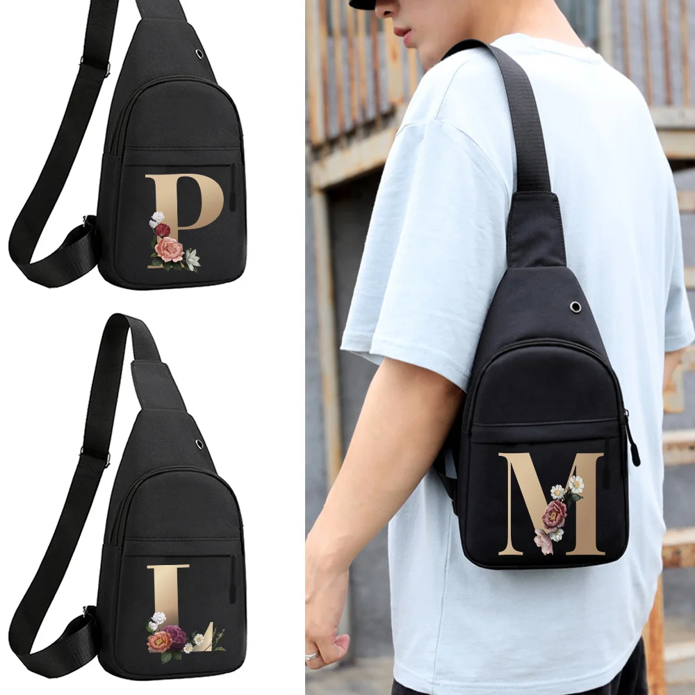 

Chest Pack 2025 New Men's Crossbody Bags Large Capacity Casual Shoulder Chest Bag Portable Outdoors Purse Gold Series