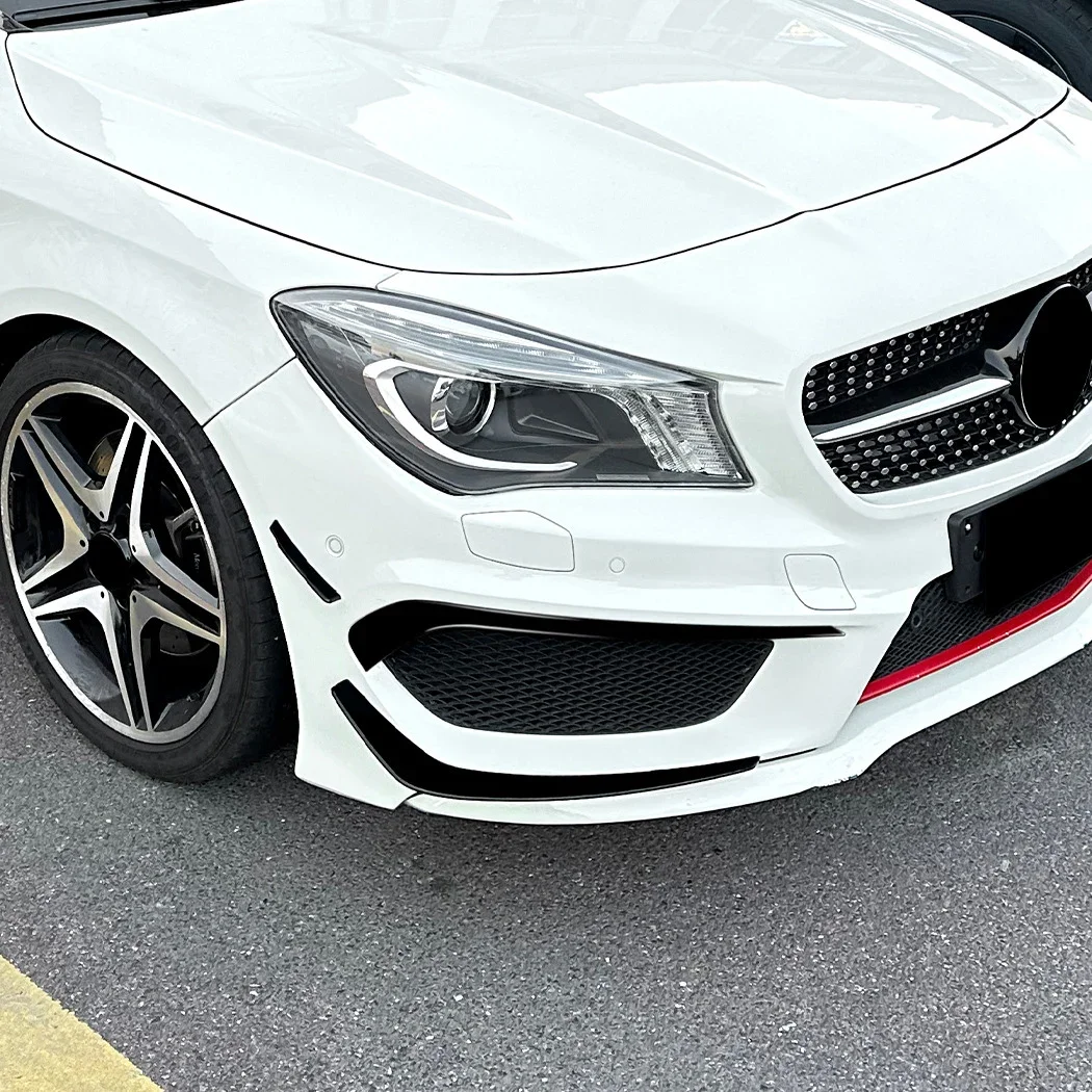 Car Front Bumper Splitter Side Spoiler Air Vent Wind Knife Body Kits For Mercedes-Benz CLA C117 2013-2015 AMG Line