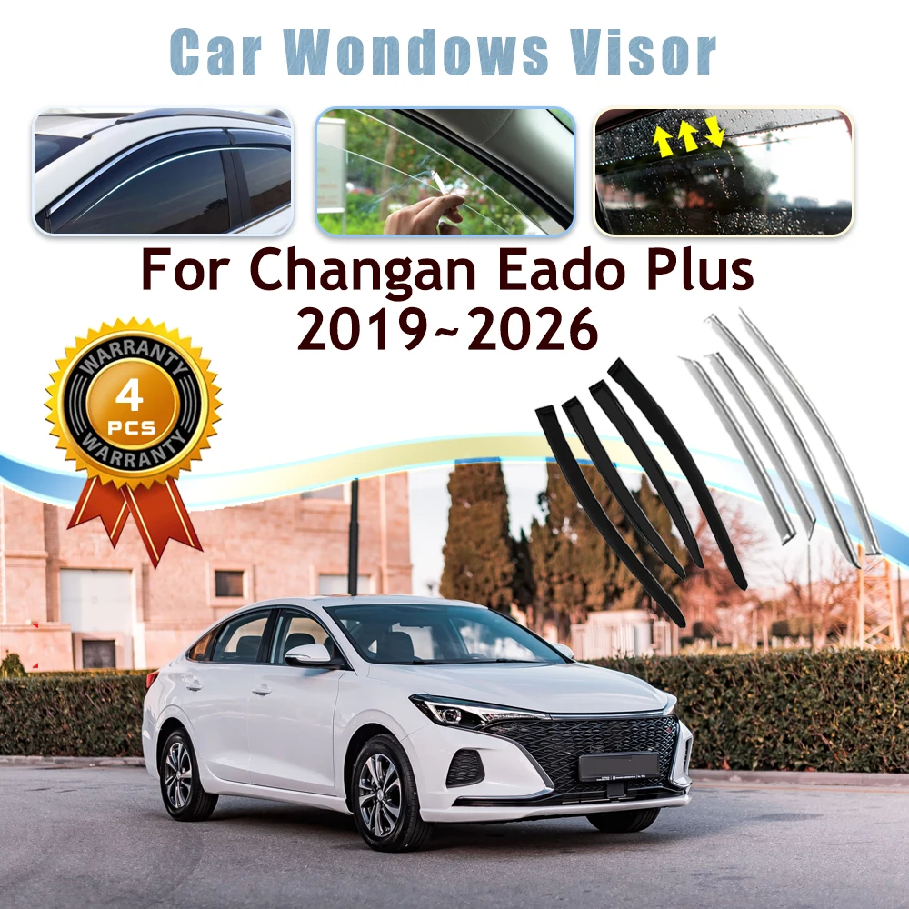 

Car Window Visors For Changan Eado Plus 2019~2026 Sun Rain Snow Guard Deflector Weathershields Awning Trim Cover Car Accessories