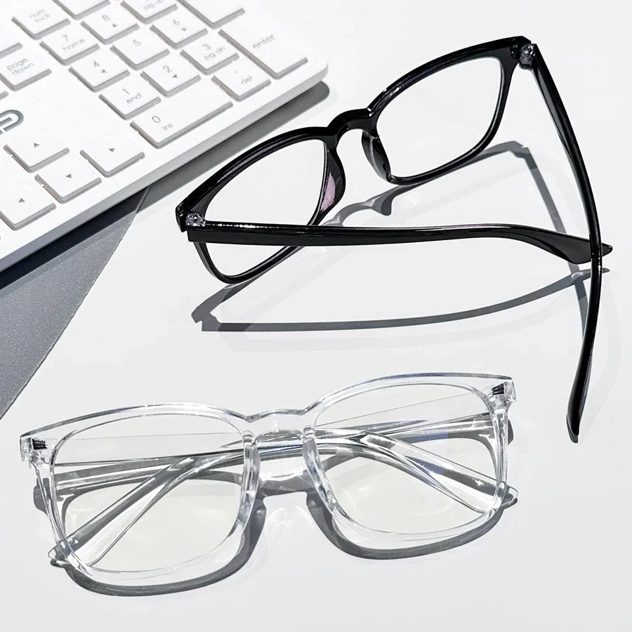 إطار نظارات مضاد للضوء الأزرق للرجال والنساء، نظارات بصرية شفافة كلاسيكية، نظارات كمبيوتر زرقاء اللون