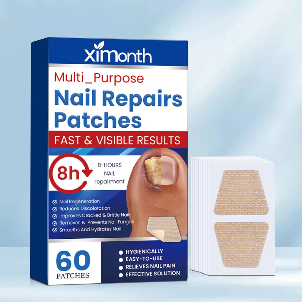 60Pcs Toenail Fungus Patch Sticky Nail Repair Patches Nail Ingrown Correction Stickers for Discolored Or Damaged Nails