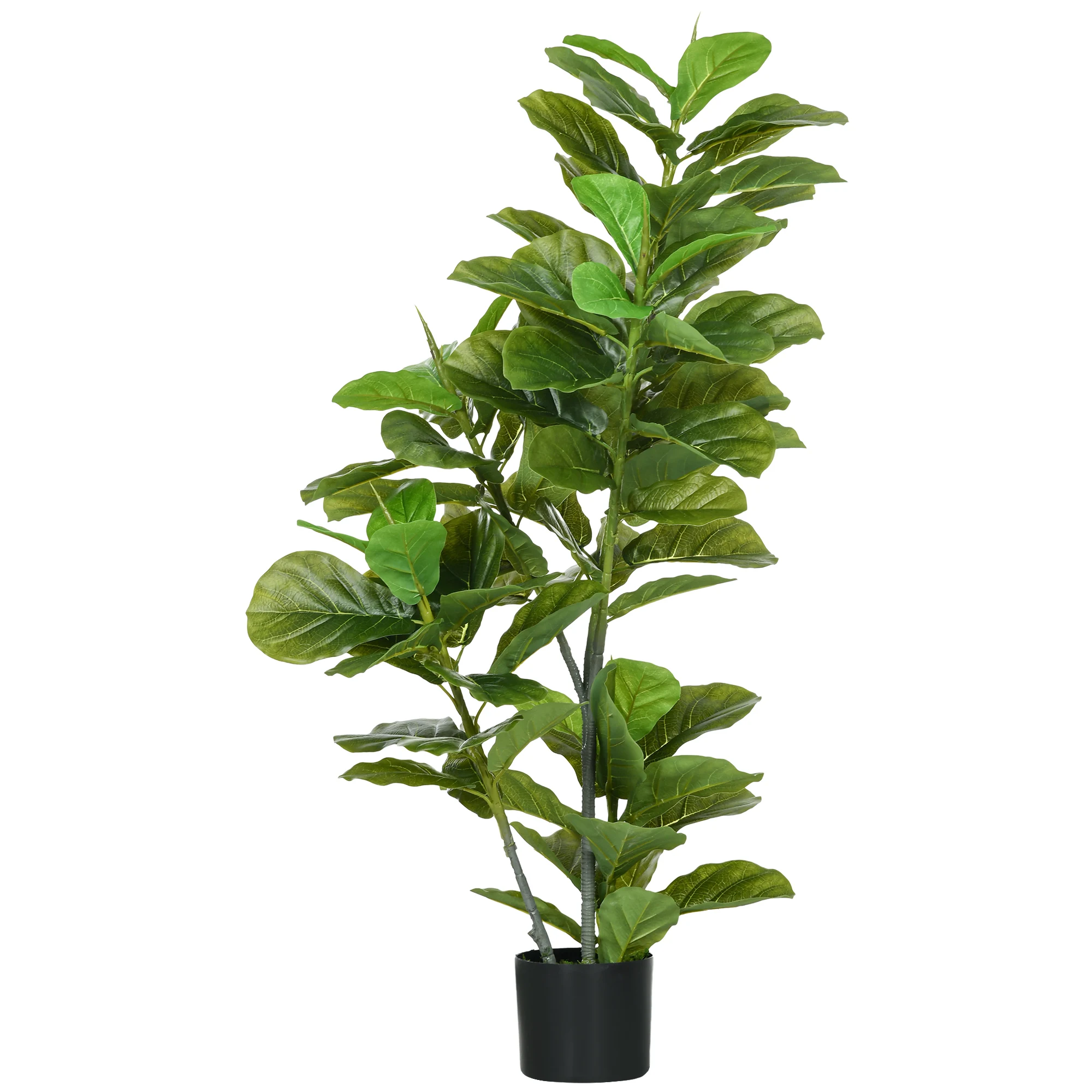 HOMCOM Artificial Ficus plant 110 cm with 90 leaves Moss and green pot