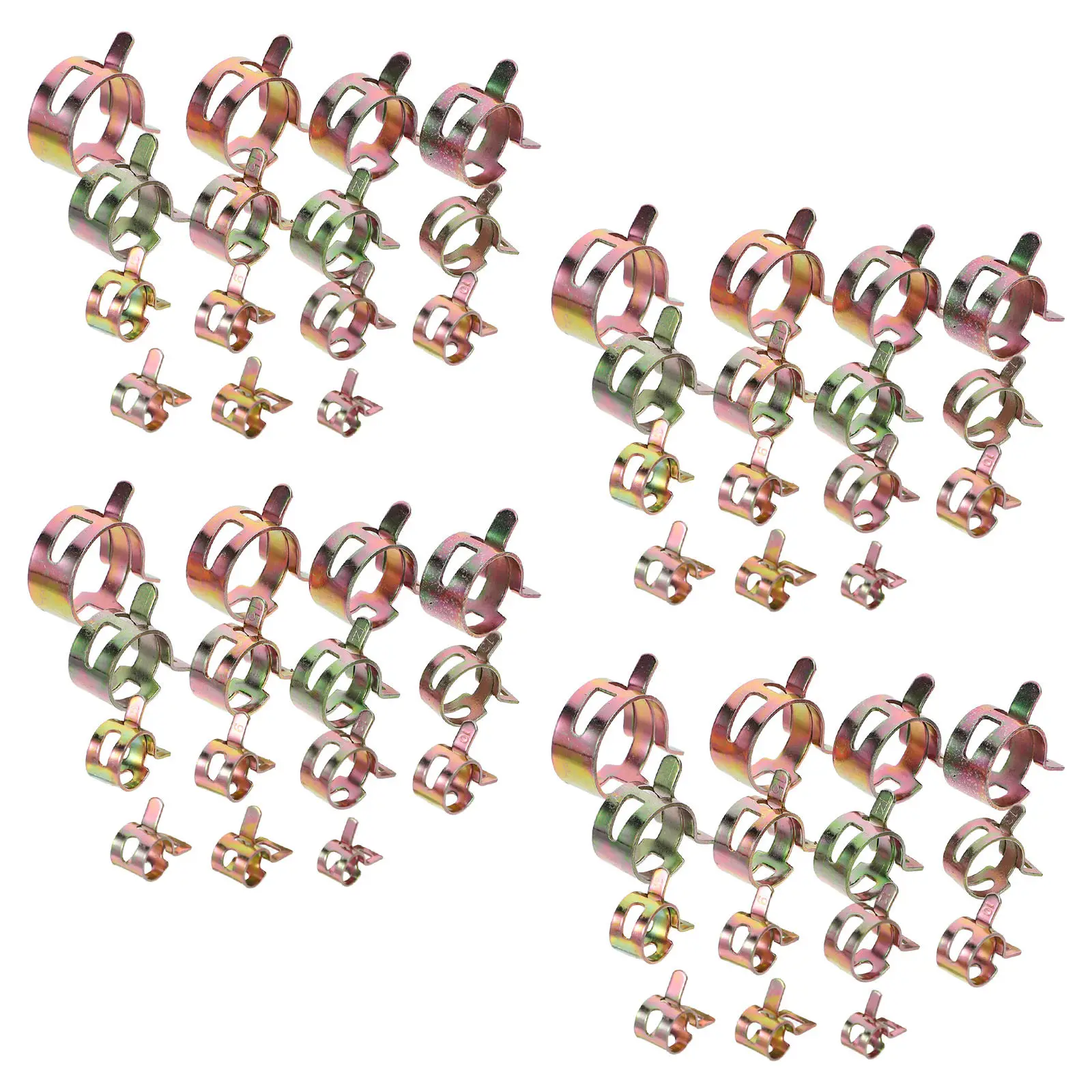 115Pcs Spring Hose Clamps 6-18Mm Id Carbon Steel Rustproof Galvanized Fuel Line Clamps for Motorcycle Bike Silicone Water Pipe