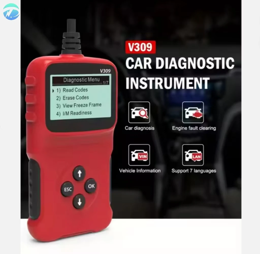 

Многоязычный сканер OBD2 V309, считыватель кодов OBD2, цифровой дисплей OBDII, автомобильный диагностический инструмент ELM 327, сканер, автоинструмент
