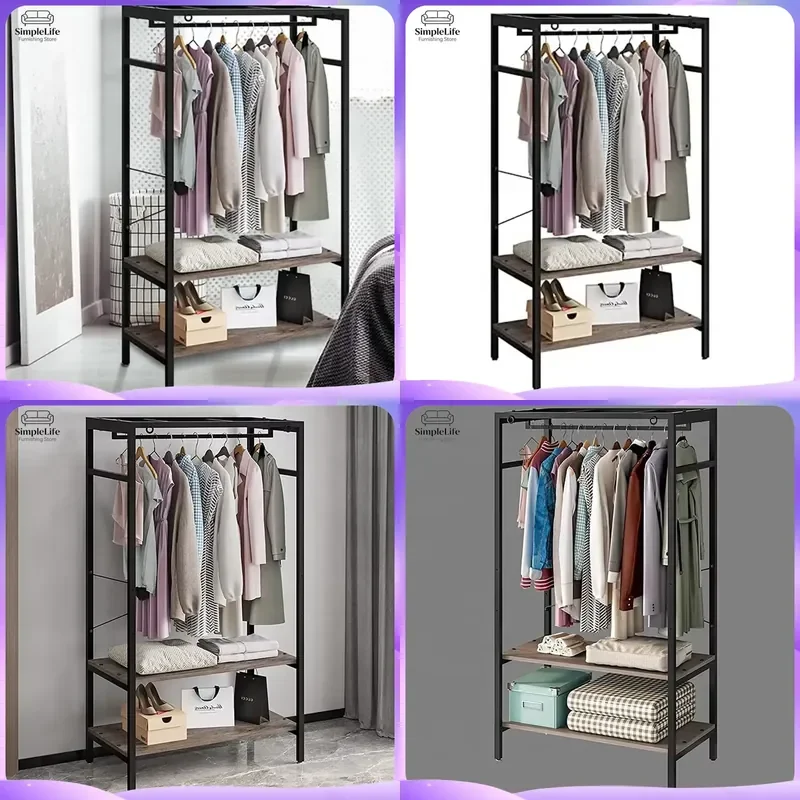Freestanding Coat Rack with Hooks Steel Metal Hat Stand for Entryway Living Room Bedroom Hallway Clothes Hanger Storage