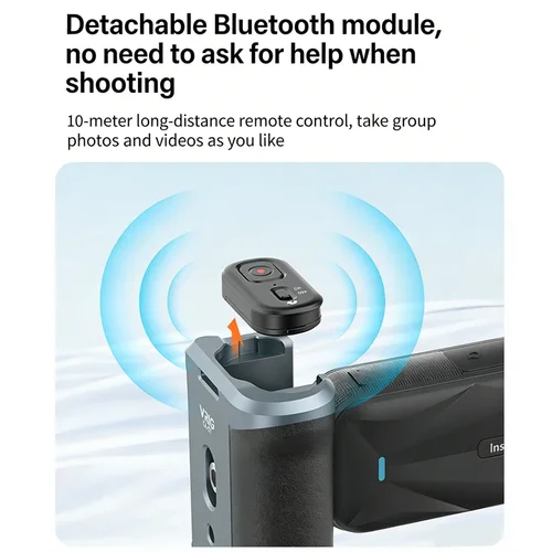 Imagen 2 del producto Empuñadura para fotografía aérea Insta360 X5 X4 con botón de disparo independiente para accesorios Insta 360 X5 X4 Street Explorer