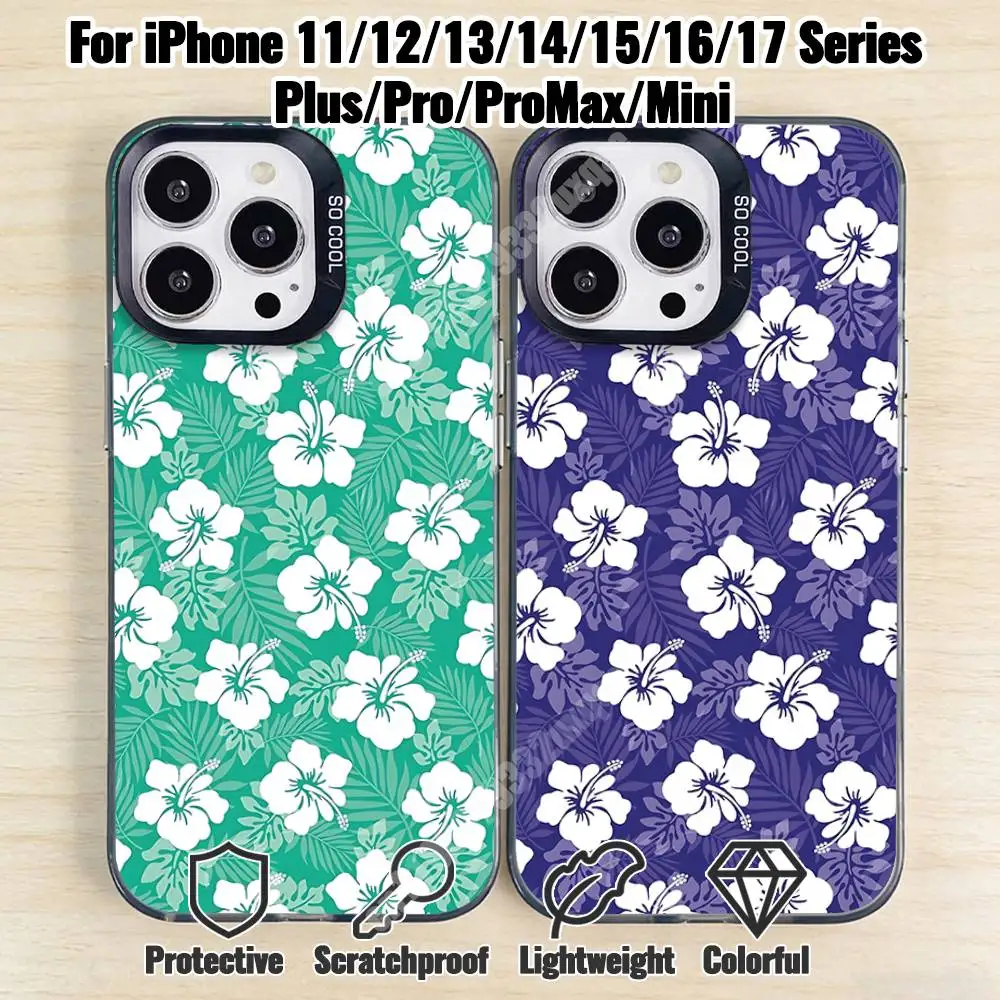 

Tropical Hibiscus Flower Phone Case for iPhone 17 16 15 Max Mini 14 13 Pro Plus 12 11 X XS Air IMD Cover
