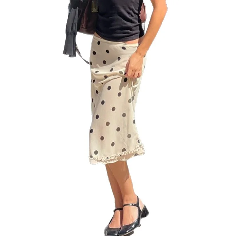 Love Cloth Double Layer Mesh Long Dress Gentle Storm Point Hip Straight Tube Skirt Half Body Temperament Bag Summer New Style