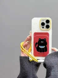 Black cat Phone Case For Samsung Galaxy S24 S23 Ultra S21FE S23FE S20FE S24FE Plus Soft Silicone Cover