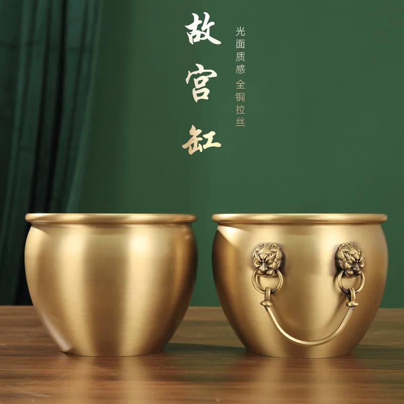 

Медная статуэтка с двумя львами, чаша с сокровищами, декор для офиса и дома, подарок, украшение для стола