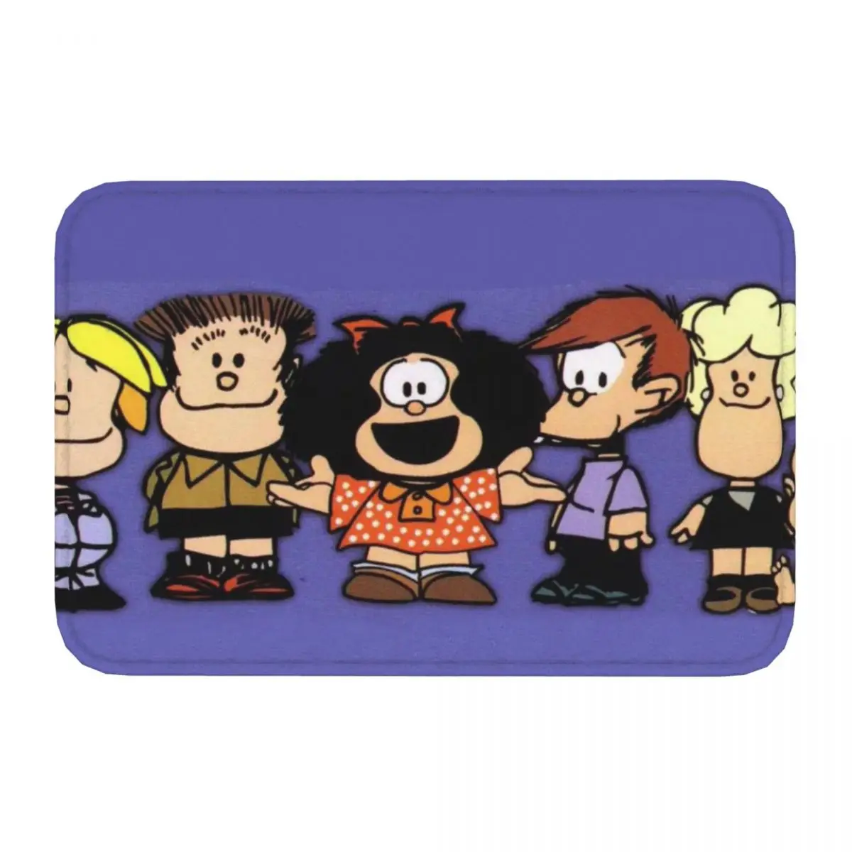 Mafalda Cartoon Non-slip Doormat Blueberry Bubble Water Bath Bedroom Mat Welcome Carpet Flannel Modern Decor