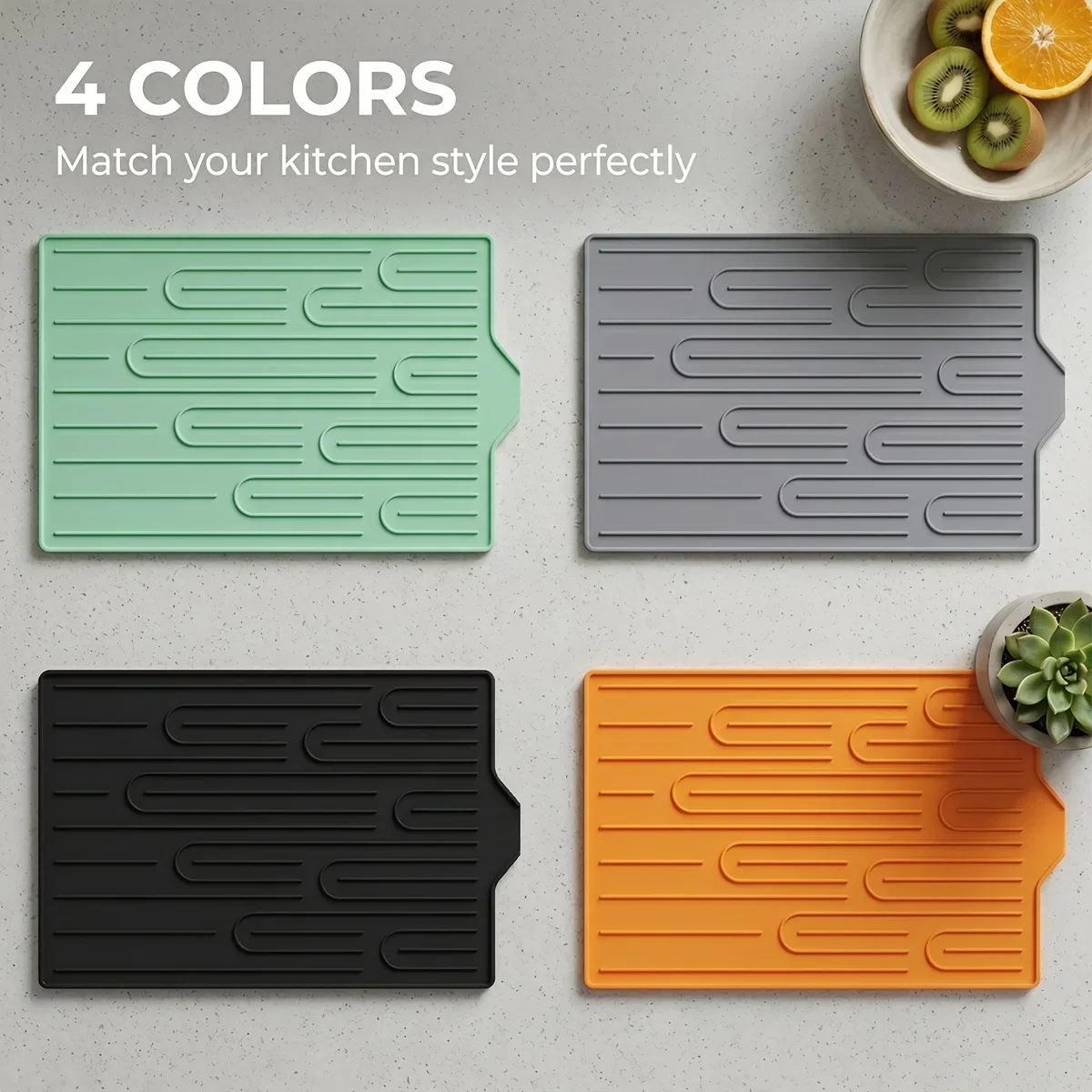 Silicone Drain Pad Drying Mat Pots Dish Drain Mat For Kitchen Tableware Non-slip Mats Anti-scald Coaster Kitchen Utensils 1PC