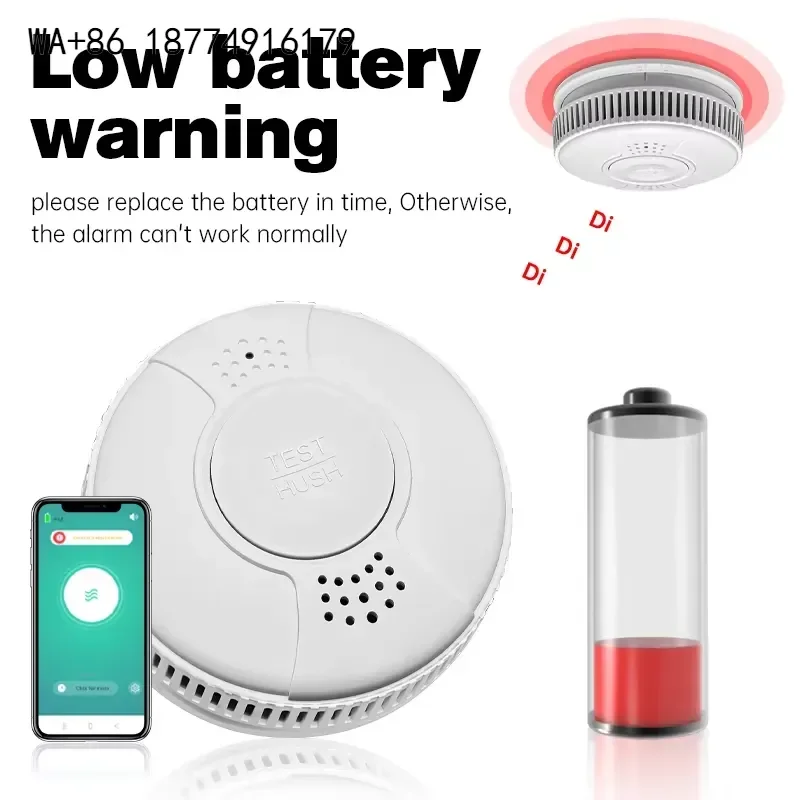 wmwmnu Shenzhen Manufacturer Hotels Wireless Fire Security Smoke Alarm 85Db Wifi Fire Sensor Smart Smoke Alarm Detector