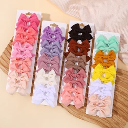 10Pcs/set  Grosgrain Ribbon MiNi Hair Bows with Clip for Girls Hairpins Boutique Barrettes Headwear Cute Kids Hair Accessories