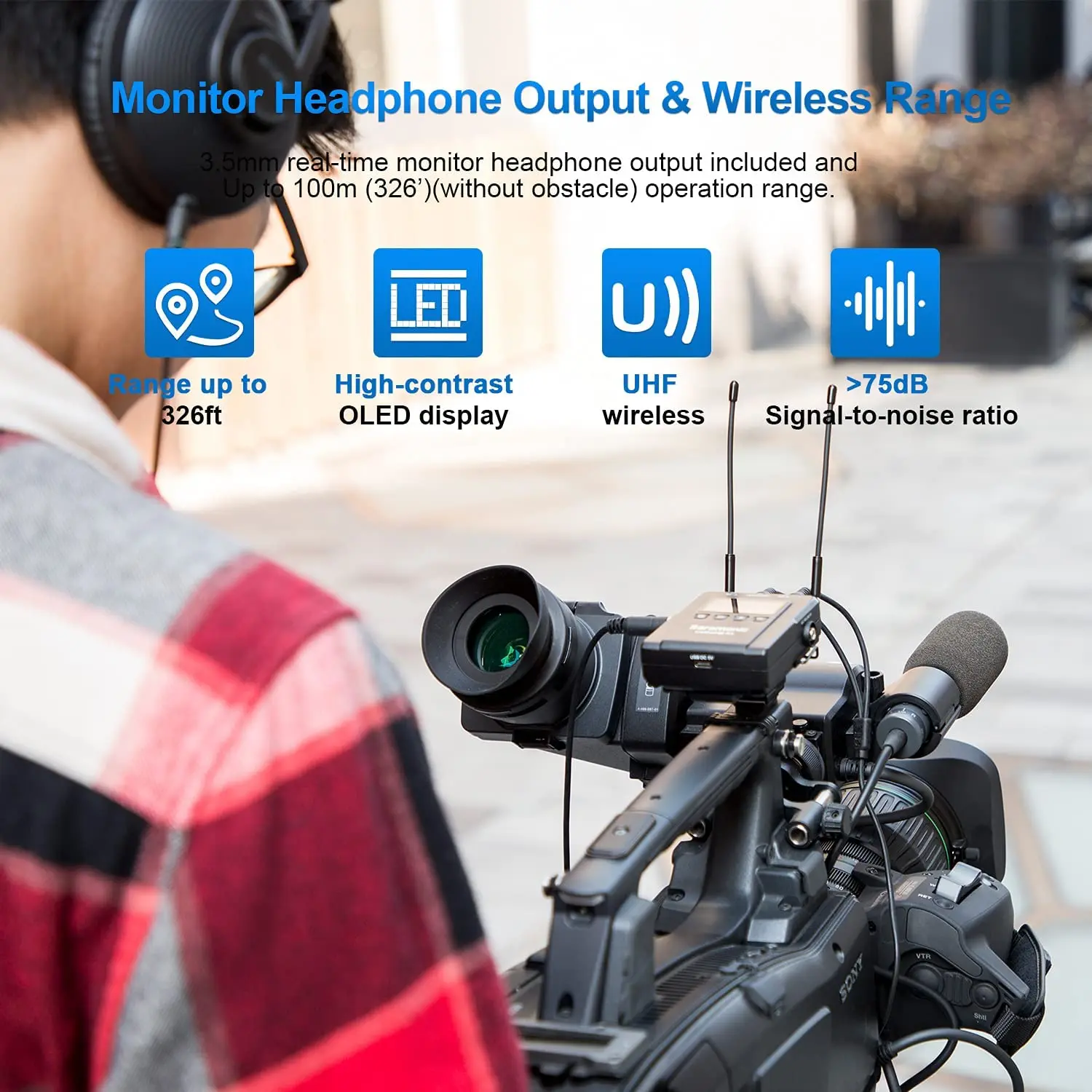 Saramonic Uwmic9s Mini 96 Channel UHF Wireless Lavalier Microphone for DSLR Camera Camcorder Live Streaming Youtube Recording