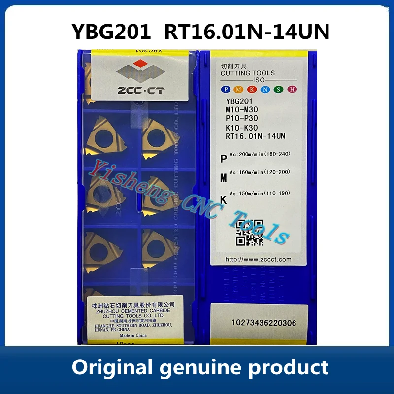 

ZCC CT RT16.01N-14UN YBG201 RT16.01W-14UN Carbide Inserts CNC Threaded turning tools Lathe Cutter Tools