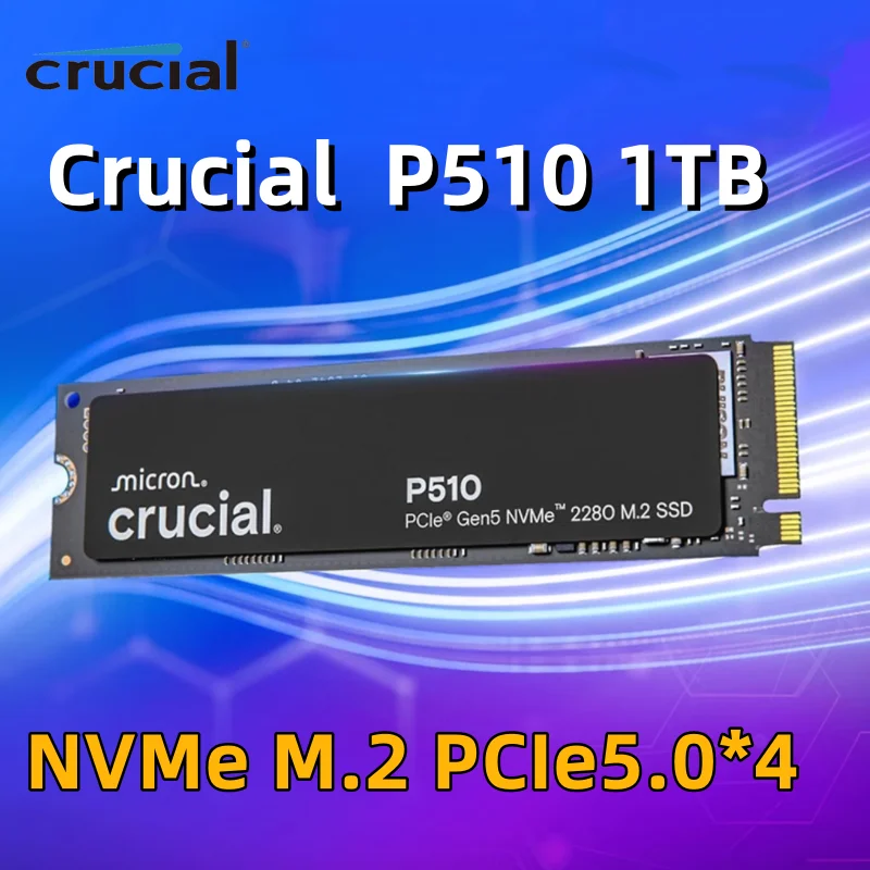 

Crucial P510 1TB Gen5 NVMe SSD, Up to 11,000 MB/s PCIe 5.0 M.2 2280 Internal Solid State Drive, for Laptop/ Desktop,OEM package