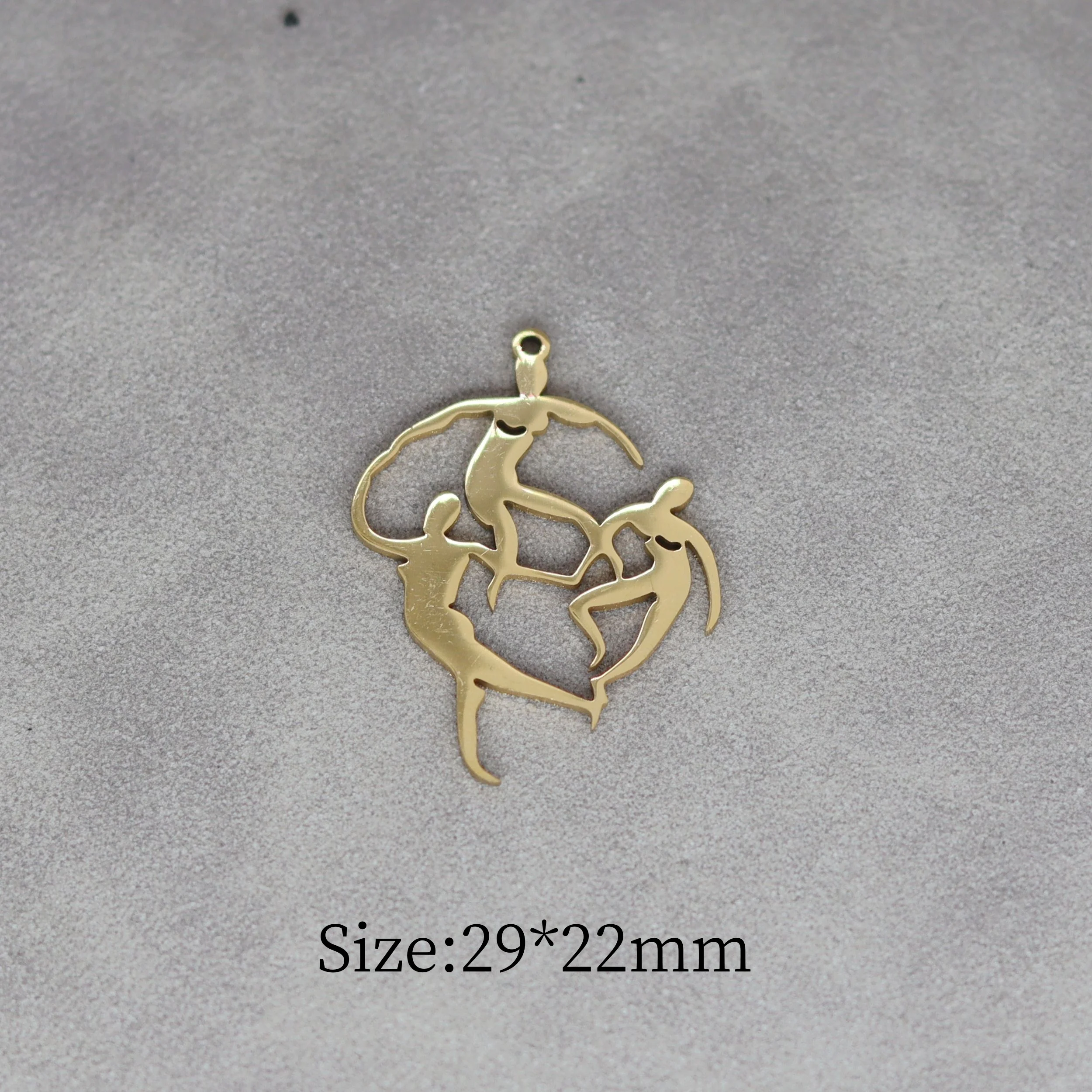3pcs diy Accessories Geometry Human Hand in Hand Unity Stainless Steel Charms for Jewelry Making Necklace Bracelets Pendant Bulk