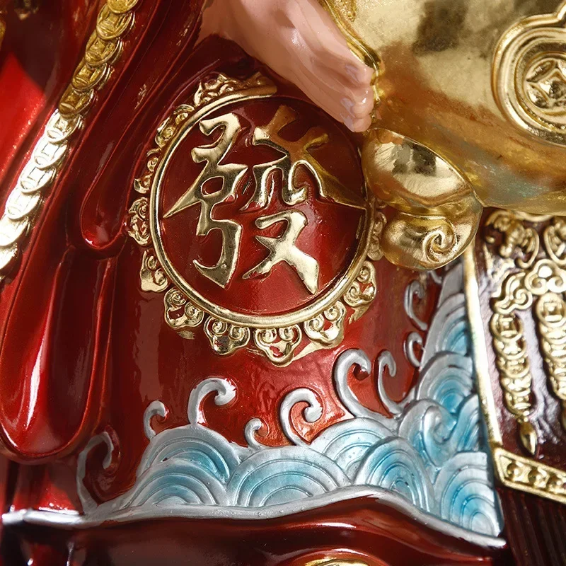 The Statue of The God of Wealth Buddha Is Enshrined At Home As A Resin Statue of The God of Wealth