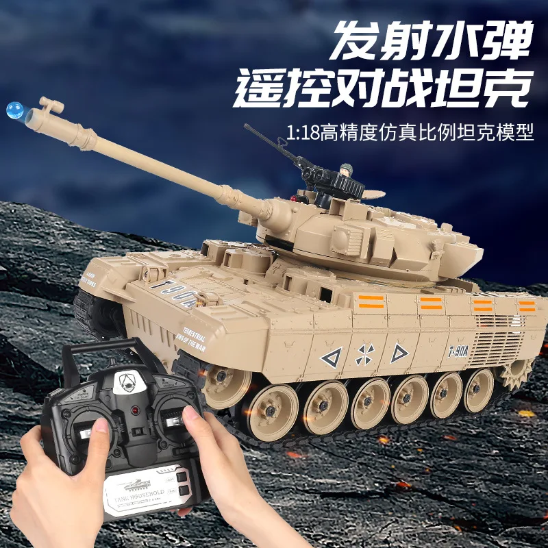 Nowa Symulacja Inercyjna Rosyjski Czołg T90 Zabawka Samochodowa 1:18 Zdalnie Sterowany Elektryczny Czołg Zabawka dla Dorosłych i Dzieci Prezent