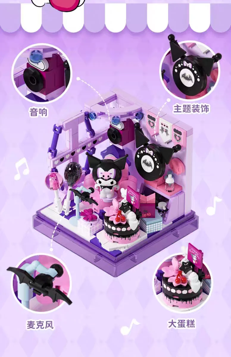 AREAX Bausteine Sanrio Blind Box Kuromi My Melody Kleinteilige Kinder-Bausatzmodelle Ornament Feiertagsgeschenk – Detail 8