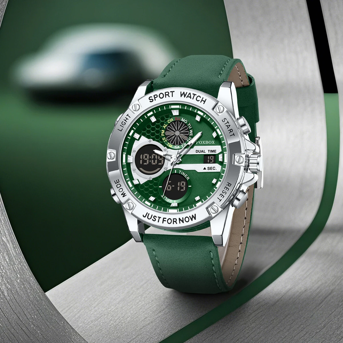 LIGE Nuovi orologi elettronici da uomo in pelle da uomo Sport militare impermeabile con doppio display Orologio da polso al quarzo Cronografo