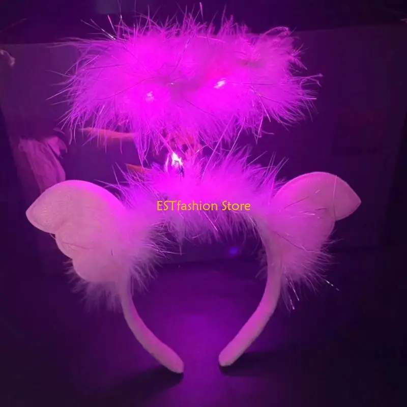 Y5GC LED Angel Hoofdband Headpiece voor Fancy Cosplay New Years Party Xmas Halloween Supply Child Kids Gift