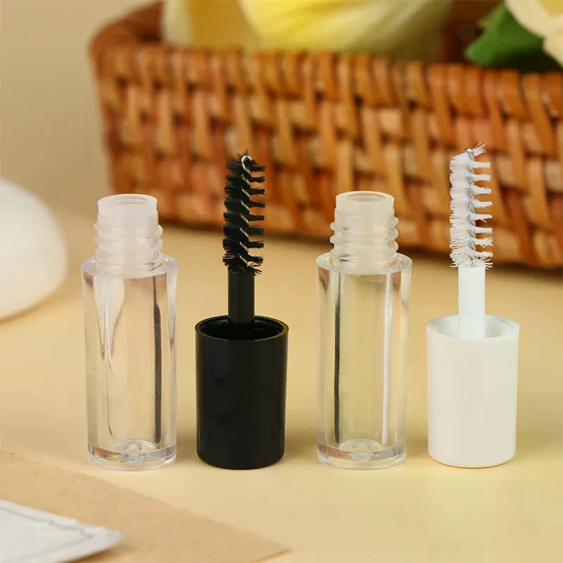 หลอดมาสคาร่าเปล่าขนาด 1.2 มล. 3 ชิ้น พร้อมแปรงปัดขนตา  บรรจุภัณฑ์สำหรับครีมบำรุงขนตา  ขวดรีฟิลได้  สำหรับทดลองใช้  แบบ DIY