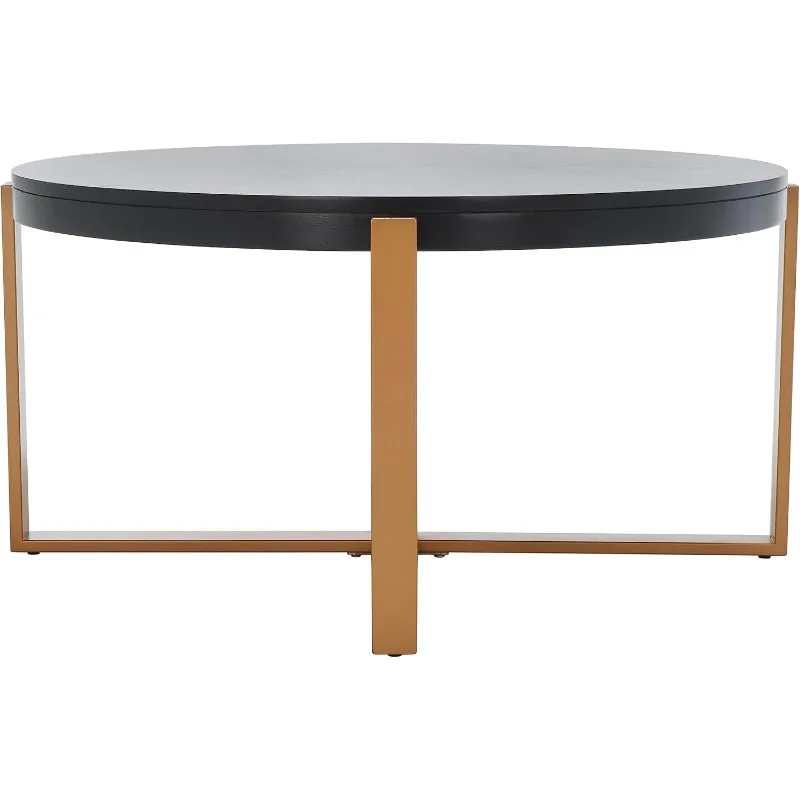 Home Collection Navya White Washed/Gold Round Coffee Table COF6207A