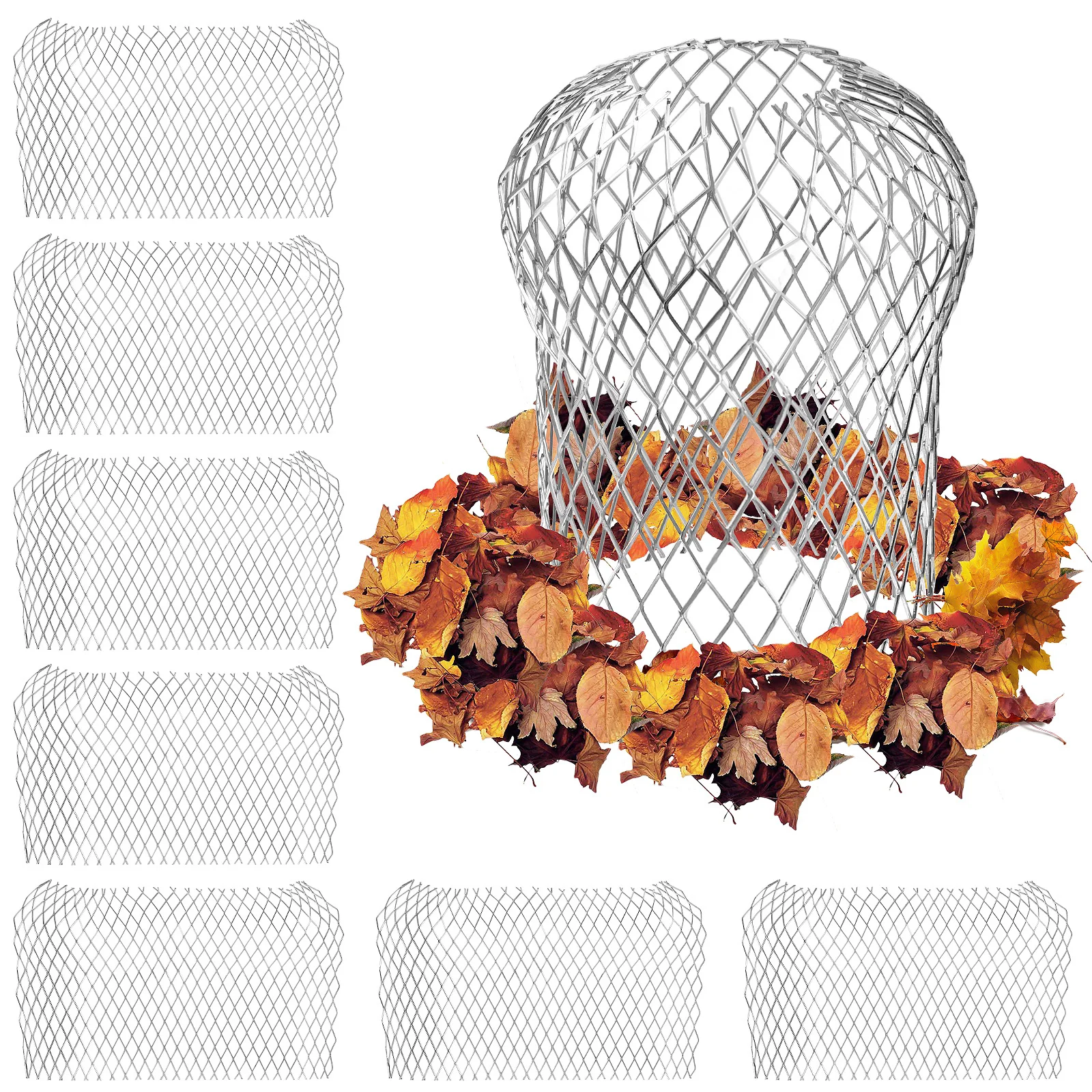

8 pcs 3 Inch Aluminum Gutter Downspout Guard Mesh Leaf Filter For Roof Drainage Prevents Clogs Debris Pool Pond Fountain Use