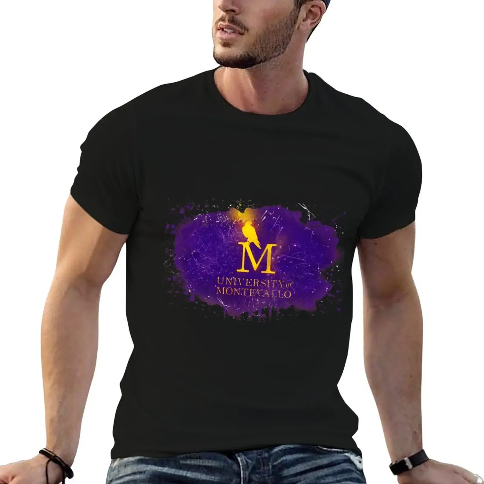 University of Montevallo Rustic Watercolor Logo T-Shirt Short sleeve tee oversizeds man t shirt mens t shirts